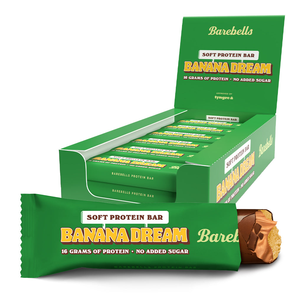 Barebells Banana Dream 12x55g Sukkerfri Proteinbar Med Banan Højt Proteinindhold