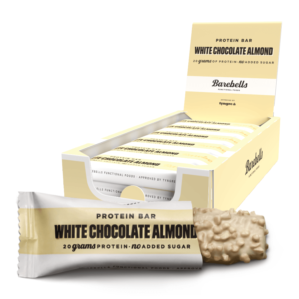 Barebells White Chocolate Almond 12x55g Sukkerfri Proteinbar Med Hvid Chokolade Mandel