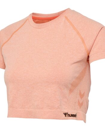 Hummel Ci Seamless Cropped  -shirt Canyon Sunset Melange Træningstøj Til Kvinder