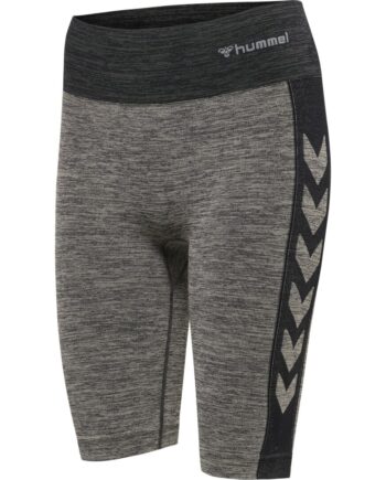 Hummel Clea Seamless Cycling Shorts   Chateau Gray Black Melange Træningstøj Til Kvinder