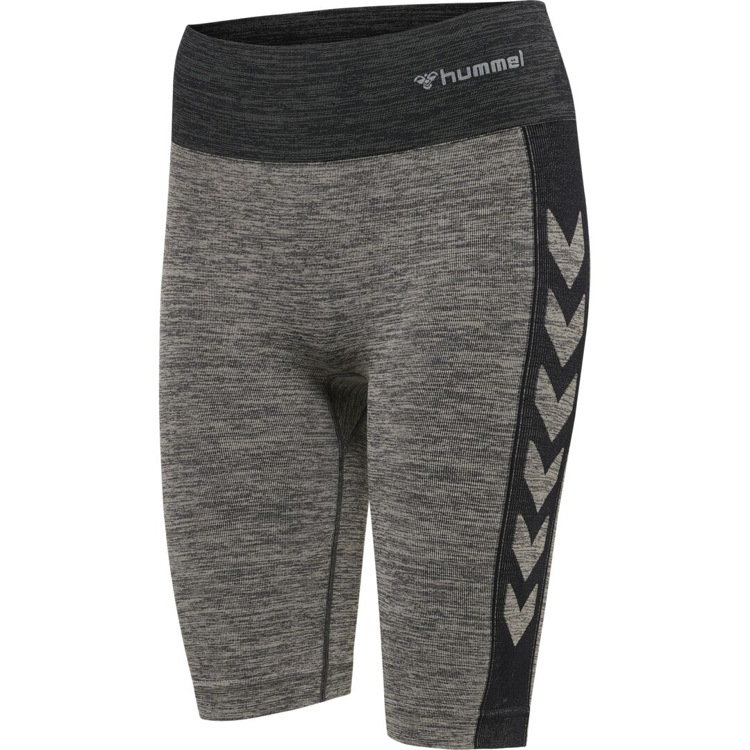 Hummel Clea Seamless Cycling Shorts Chateau Gray Black Melange Træningstøj Til Kvinder