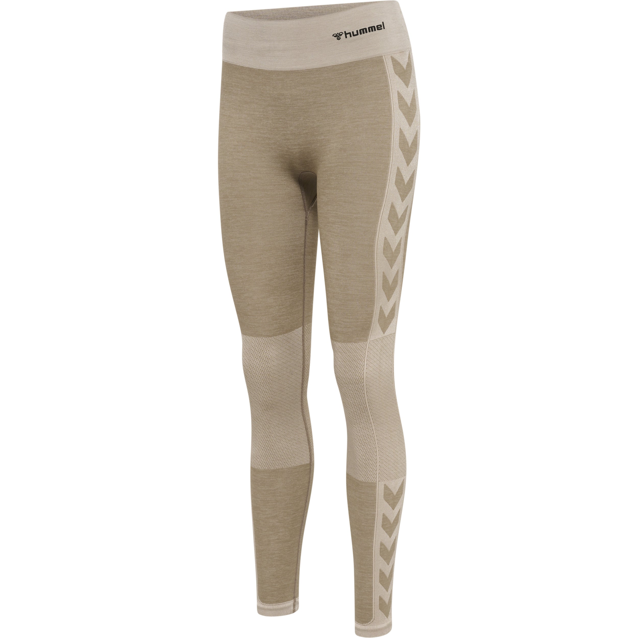 Hummel Clea Seamless Mid Waist Tights Chateau Gray Diftwood Melange Træningstøj Til Kvinder