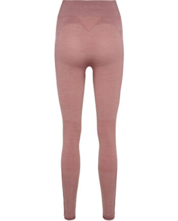 Hummel Clea Seamless Mid Waist Tights   Woodrose Rose Taupe Melange Træningstøj Til Kvinder