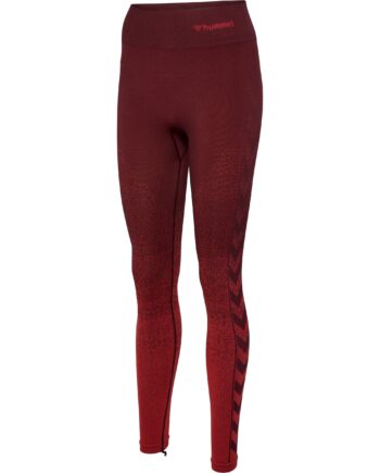 Hummel Mt Fade Seamless Mid Waist Tights Bitter Chocolate   Mineral Red Træningstøj Til Kvinder