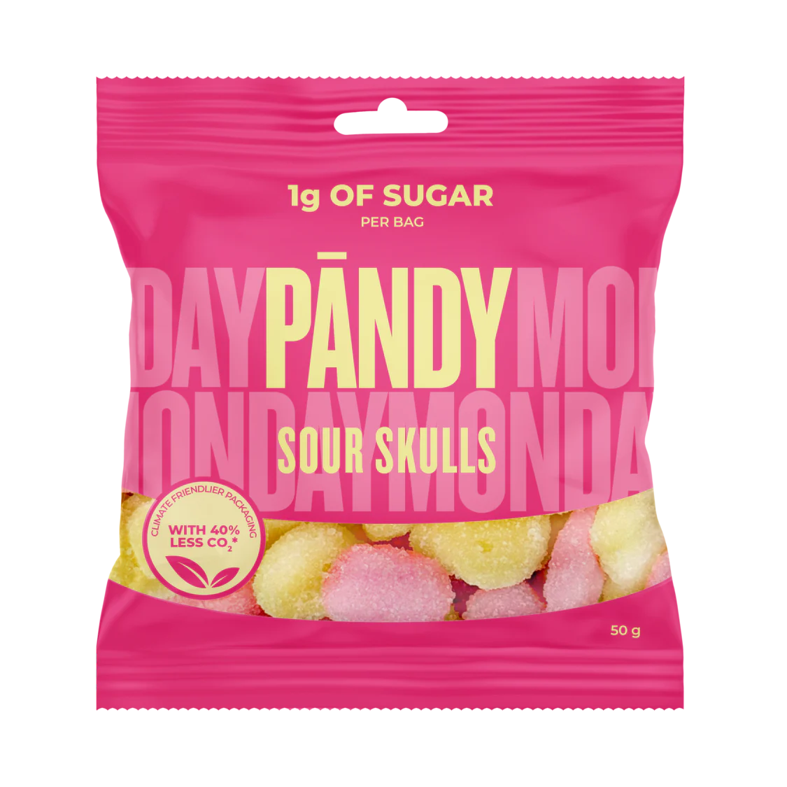 Pandy Candy  50g  Sour Skulls Slik   Chips