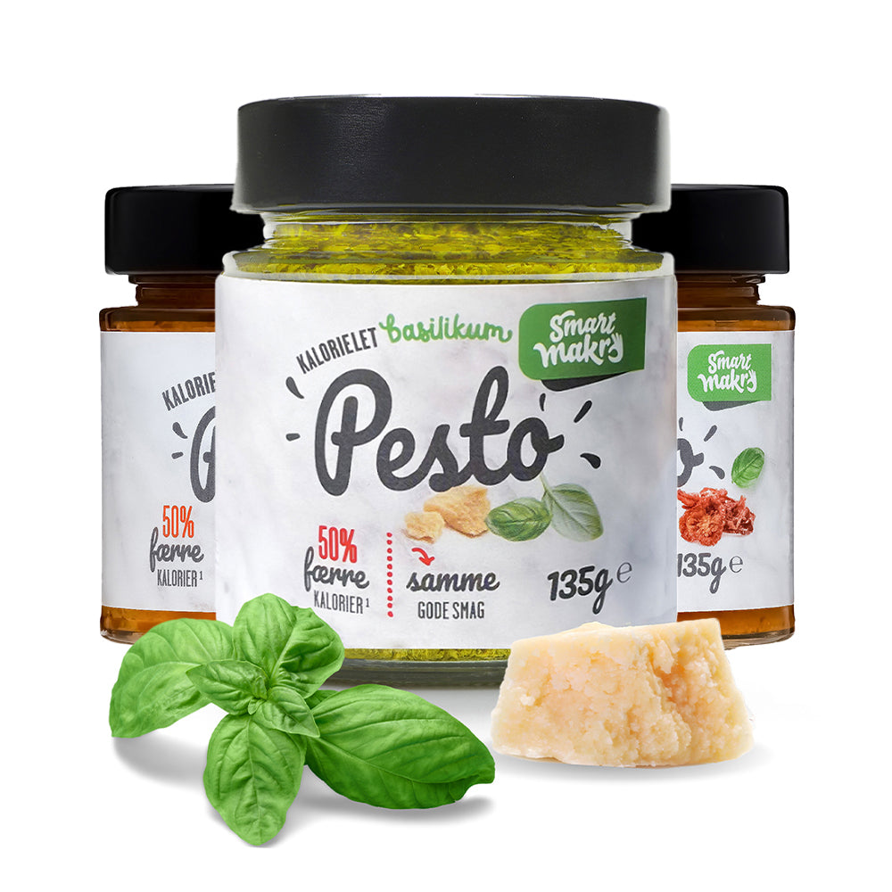 Smart Makro Kalorielet Pesto 6x135g Bland-selv Toppings Smagfuld Fedtfattig Pesto Med Få Kcal