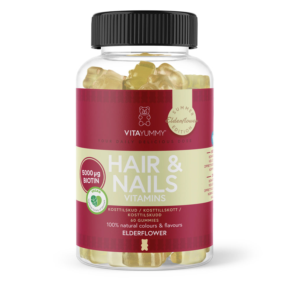 Vitayummy Hair   Nails Elderflower  60 Stk  Vitaminer   Mineraler
