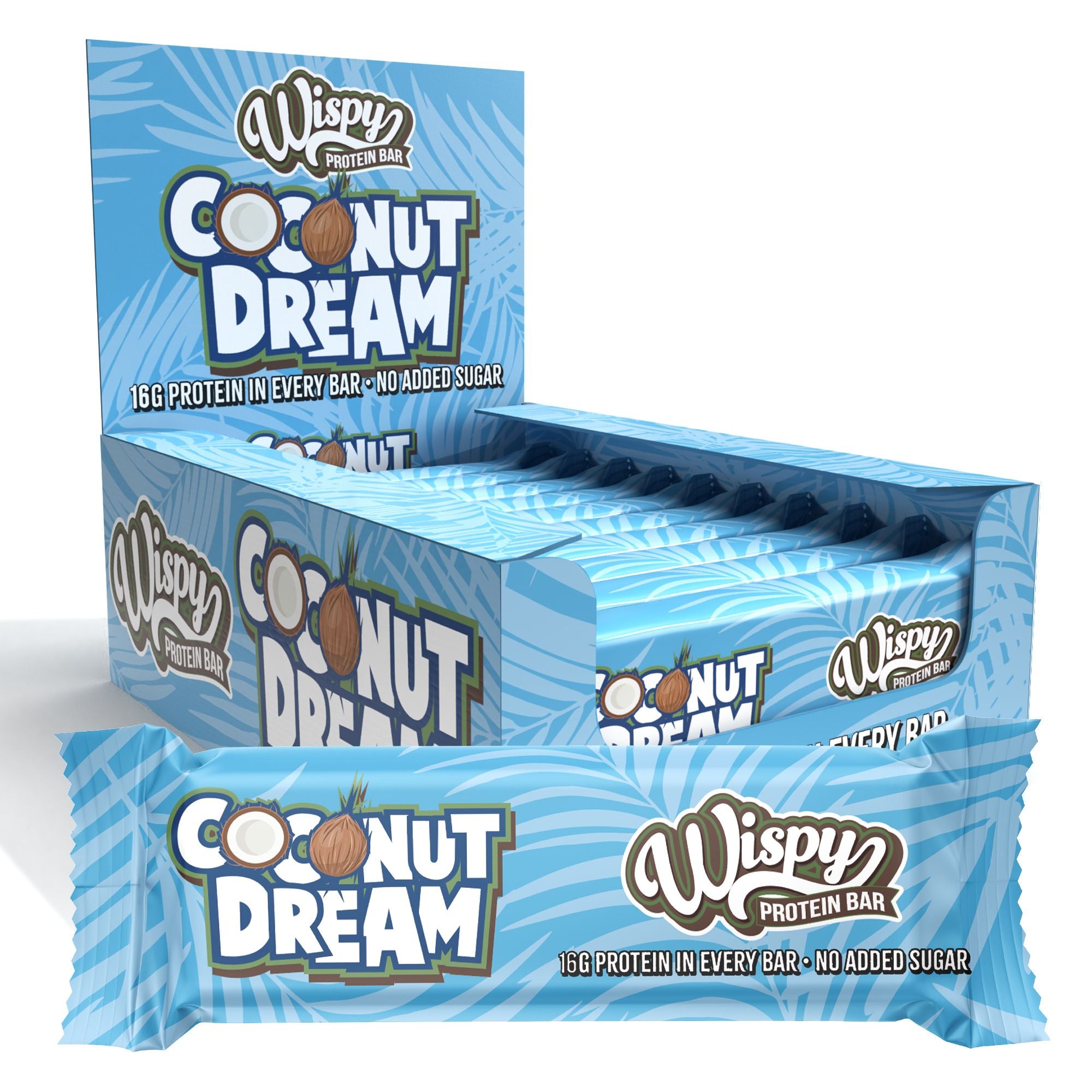 Wispy Coconut Dream 10x55g Sukkerfri Proteinbar Med Kokos Chokolade Højt Proteinindhold