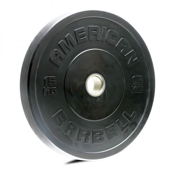 American Barbell Black Sport Bumper Plate 15 Kg