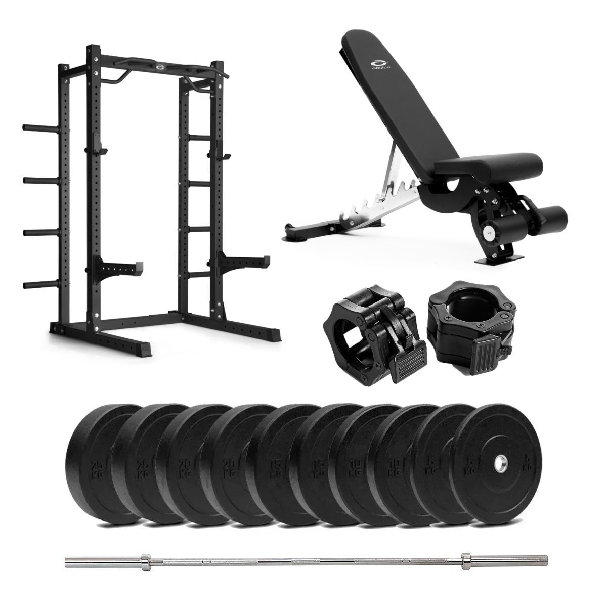 Hr 500 Half Rack Bumper Med Bænk 110 Kg