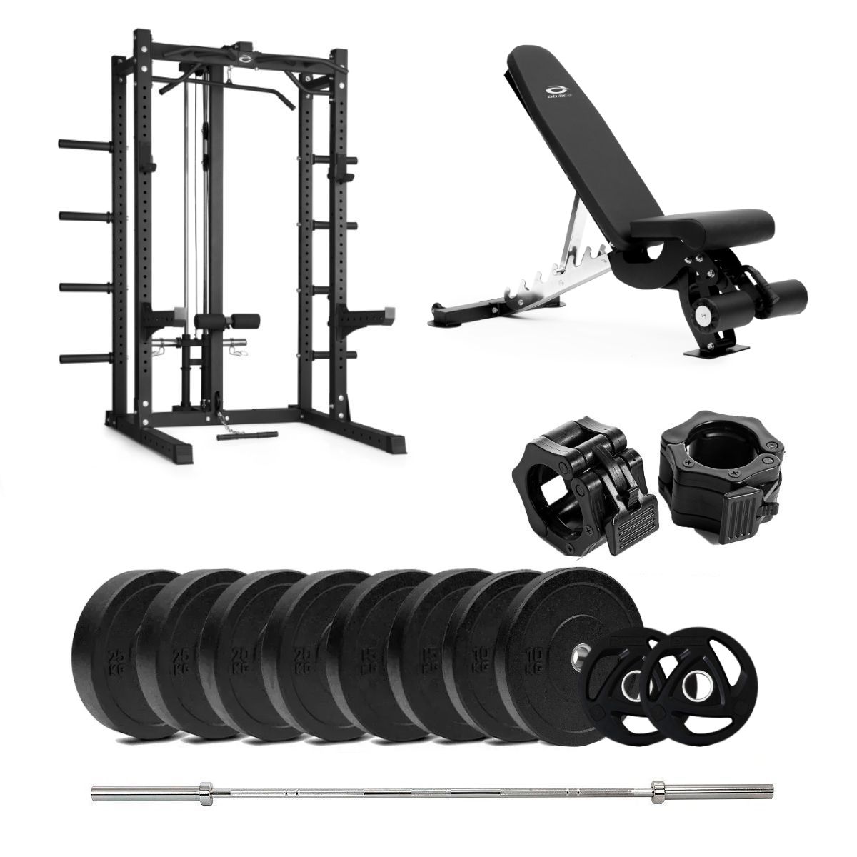Hr 500 Half Rack Bumper Med Bænk Og Nedtræk 150 Kg