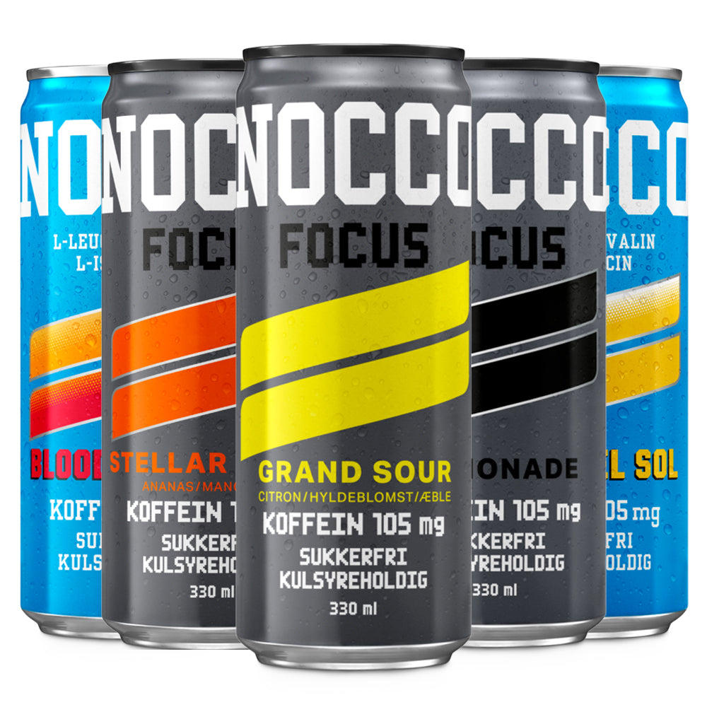 Nocco 24x330ml Bland Selv Nocco Læskende Og Sukkerfri Energidrik Med Koffein Bcaa