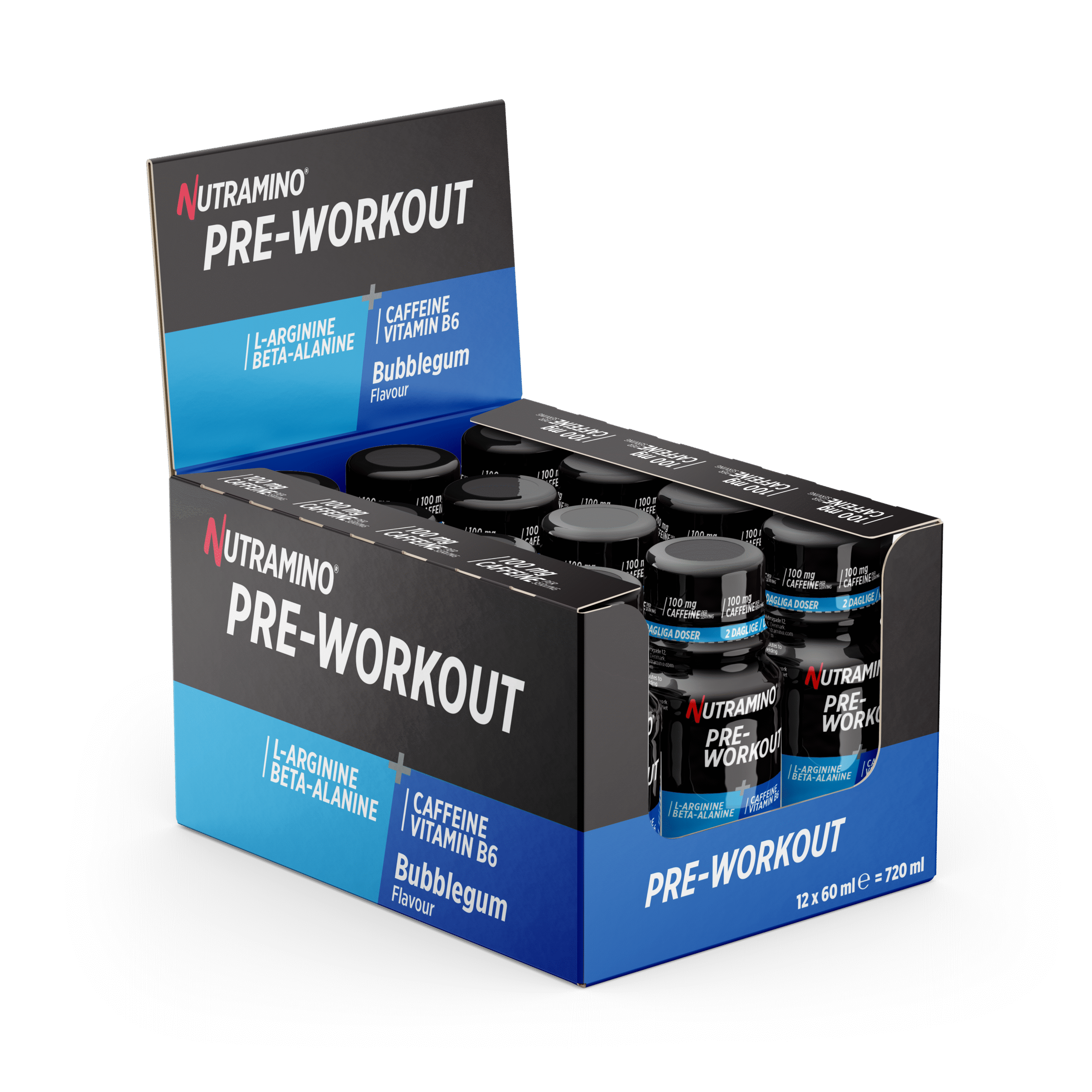 Nutramino Pre-workout Shot Bubblegum 12x 60ml Energi