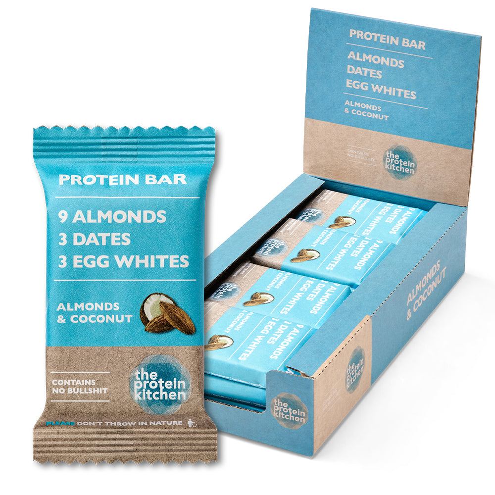 The Protein Kitchen Bar 12x55g Kokos Mandler Lækker Proteinbar Uden Sukker