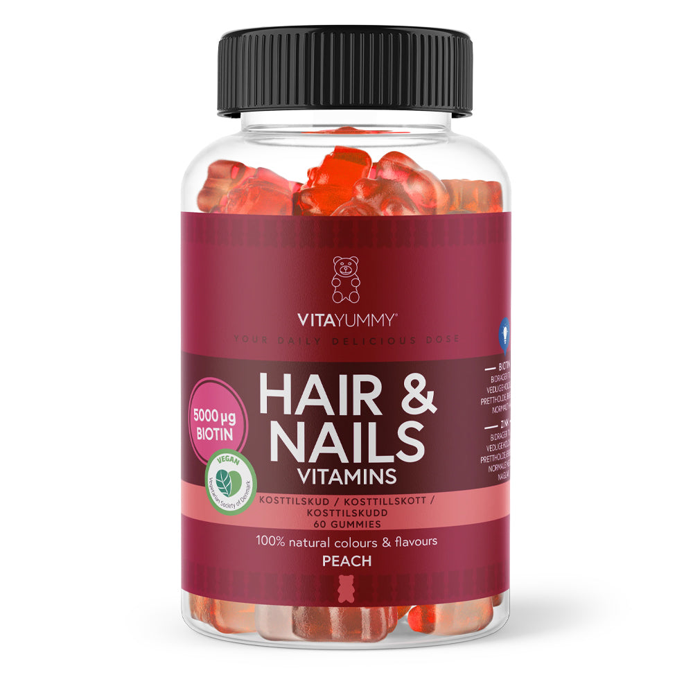 Vitayummy Hair Nails Peach 60 Stk Vitaminer Mineraler