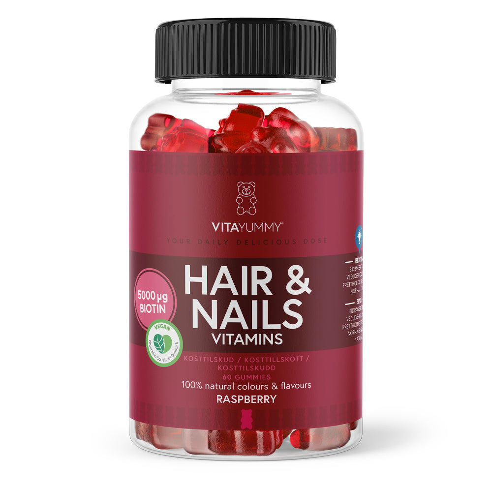 Vitayummy Hair Nails Raspberry 60 Stk Vitaminer Mineraler