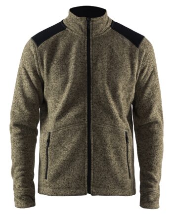 Craft Noble Zip Jacket Heavy Knit Fleece Maend Dk Forrest Black