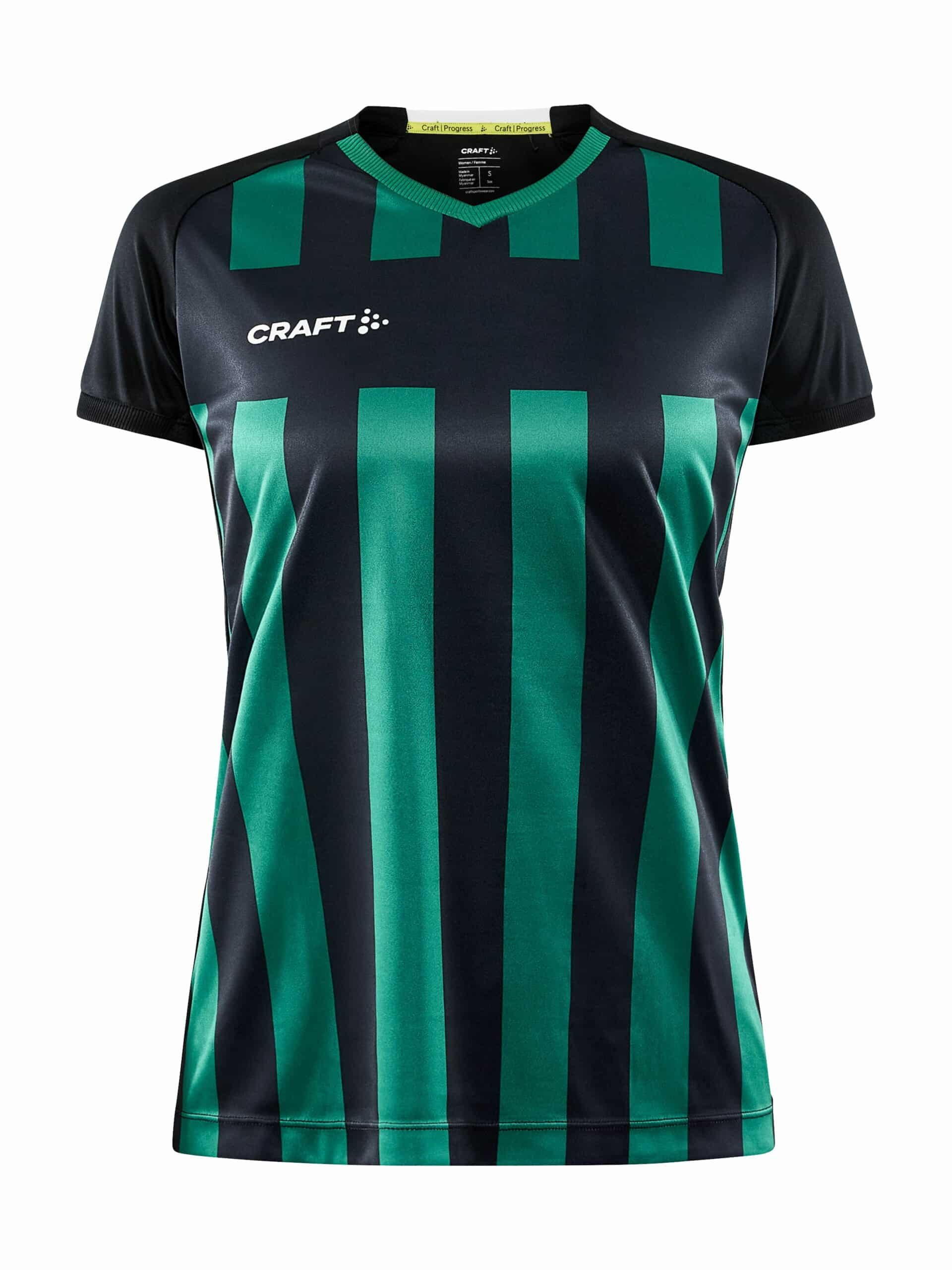 Craft Progress Stripe Jersey Kvinder Black Team Green Xs