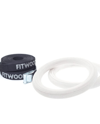 Fitwood Ulpu Mini Gymnastikringe 28mm Hvid Overflade   Sort Strop