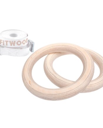 Fitwood Ulpu Mini Gymnastikringe 28mm Træ Overflade   Hvid Strop