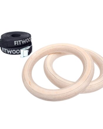 Fitwood Ulpu Mini Gymnastikringe 28mm Træ Overflade   Sort Strop