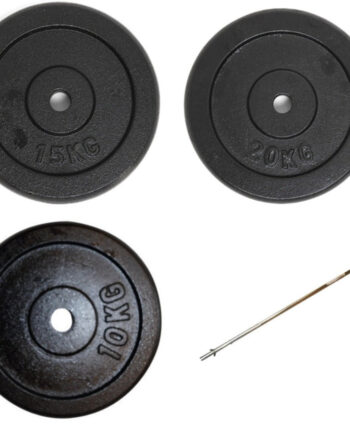 100 Kg Vægtstangssæt  30 Mm  Med Jernvægtskiver