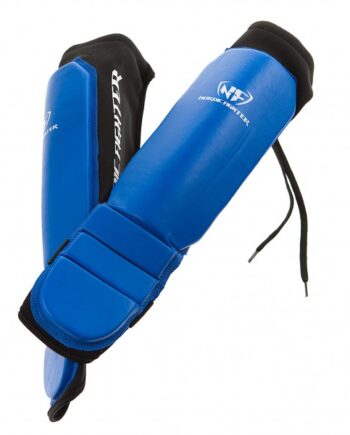 Nordic Fighter Grappling Shin Guards Instep Benskinne ægte Læder Blå Large