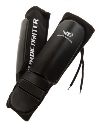 Nordic Fighter Grappling Shin Guards Instep Benskinne ægte Læder Large