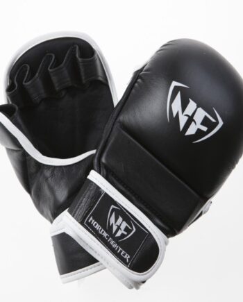 Nordic Fighter Mma Handsker Shooto Gloves Pro Black ægte Læder  -large