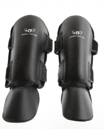 Nordic Fighter Shin Guards Instep Type   Benskinne Læder Sort Medium