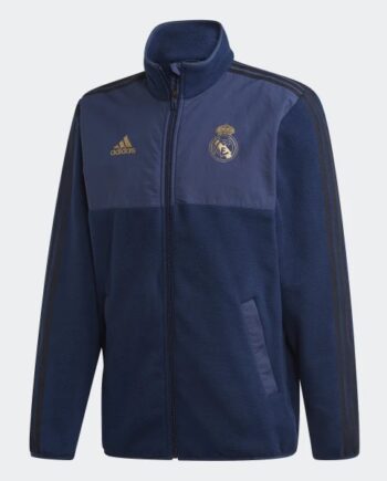 Real Madrid Fleece Jacket 2019 20 Navy Gold-