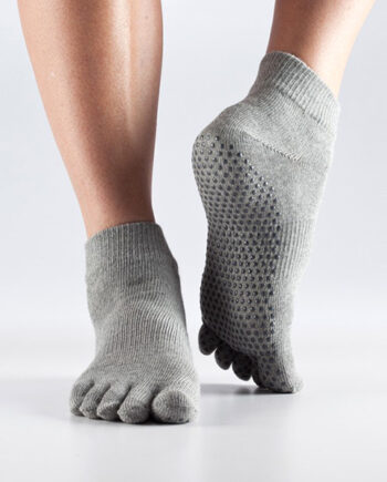 Toesox Fulltoe Non-slip Ankel  Heather Grey