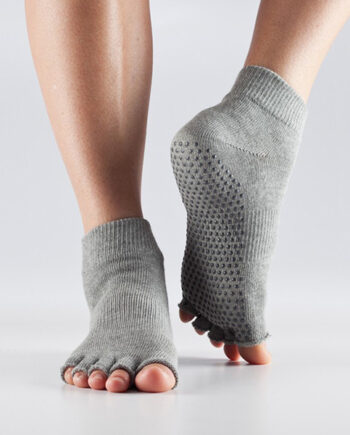 Toesox Halftoe Ankel Non-slip  Heather Grey