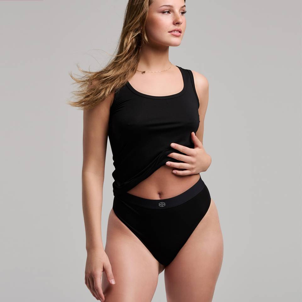 Bambusa High-waist Trusser  Sort   Pak