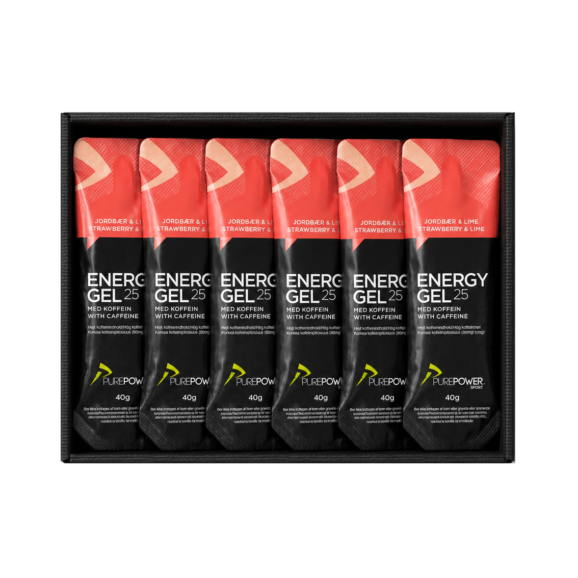 Energy Gel Koffein Jordbær Lime 12   40