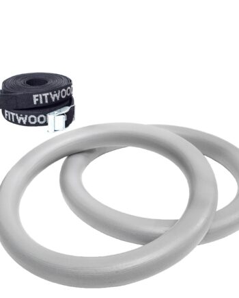 Fitwood Ulpu Gymnastikringe 28mm Grå Overflade   Sort Strop