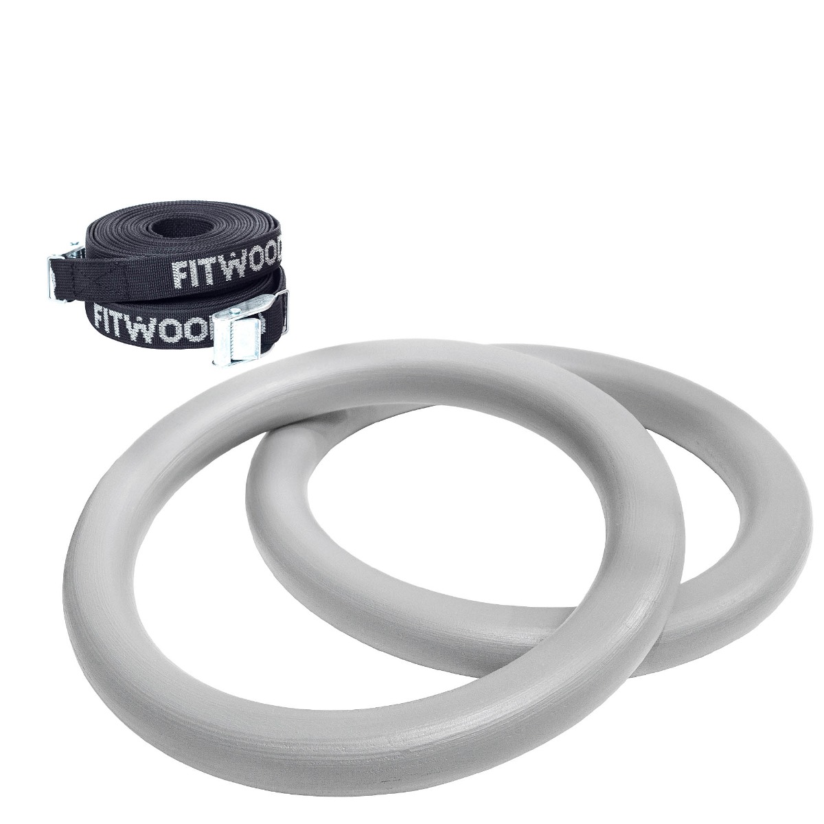 Fitwood Ulpu Mini Gymnastikringe 28mm Grå Overflade   Sort Strop