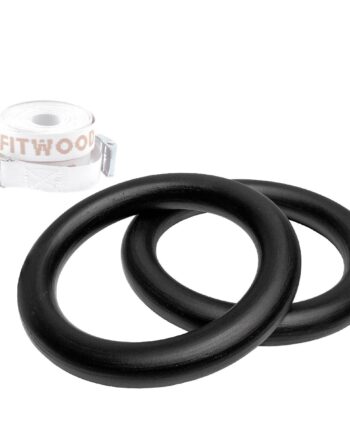 Fitwood Ulpu Mini Gymnastikringe 28mm Sort Overflade   Hvid Strop