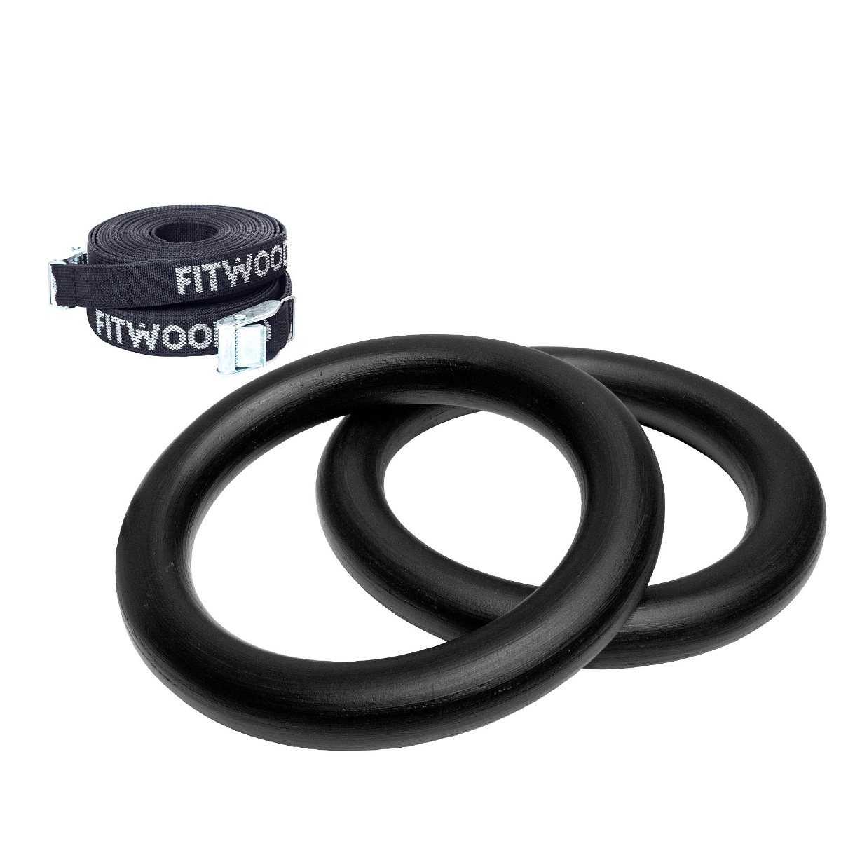 Fitwood Ulpu Mini Gymnastikringe 28mm Sort Overflade   Sort Strop