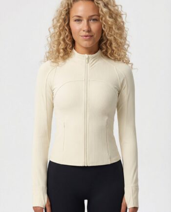 Flexizip Sportsjakke  Zip Up   Slim Fit  Ivory Small   Ivory