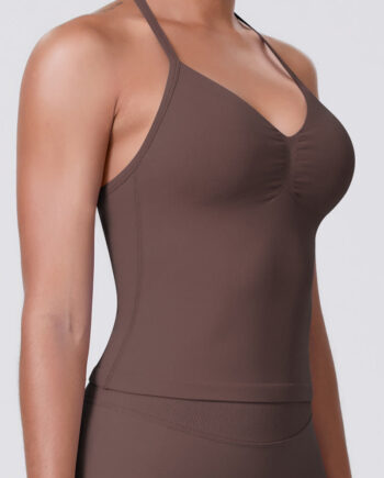 Flextone Halter Sports Top Brown Small   Brown