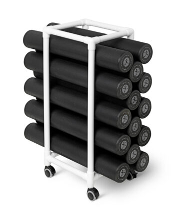 Foam Roller Rack   Pvc Med Hjul  Hvid