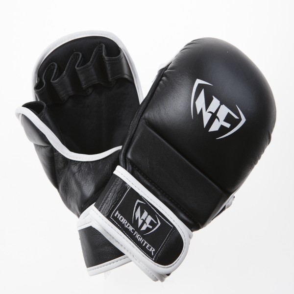 Nordic Fighter Mma Handsker Shooto Gloves Pro Black ægte Læder Large
