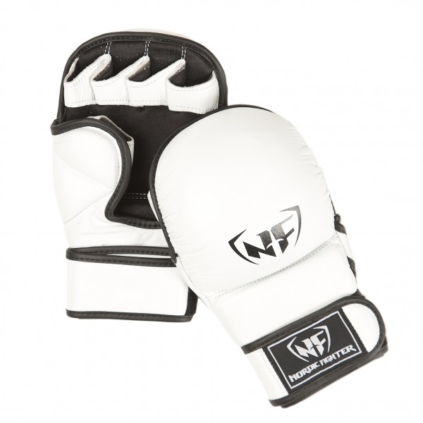Nordic Fighter Mma Handsker Shooto Gloves Pro White ægte Læder Medium