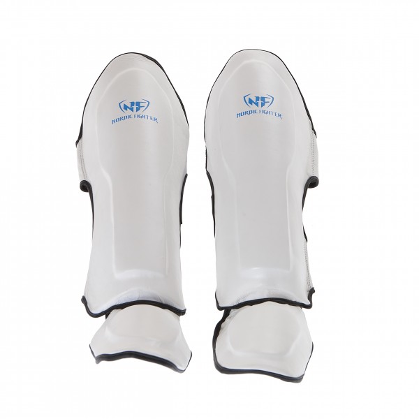 Nordic Fighter Shin Guards Instep Type   Benskinne Hvid Læder  -large