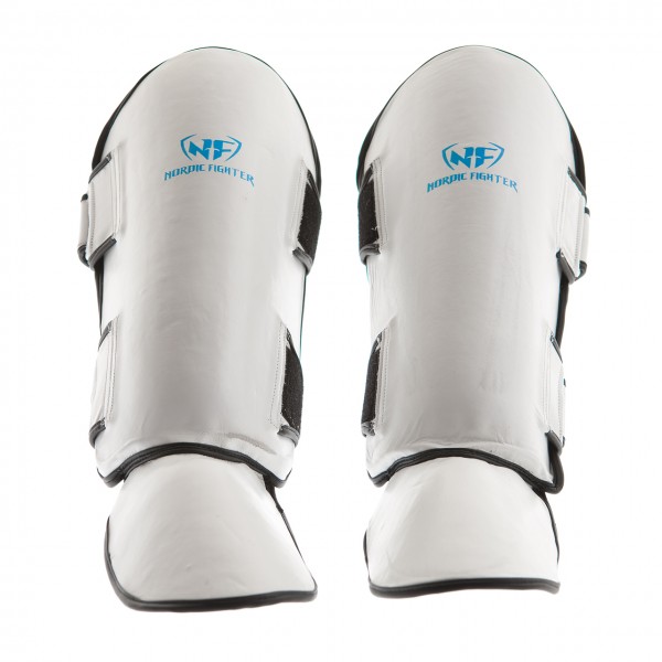 Nordic Fighter Shin Guards Instep Type   Benskinne Læder Hvid  -large
