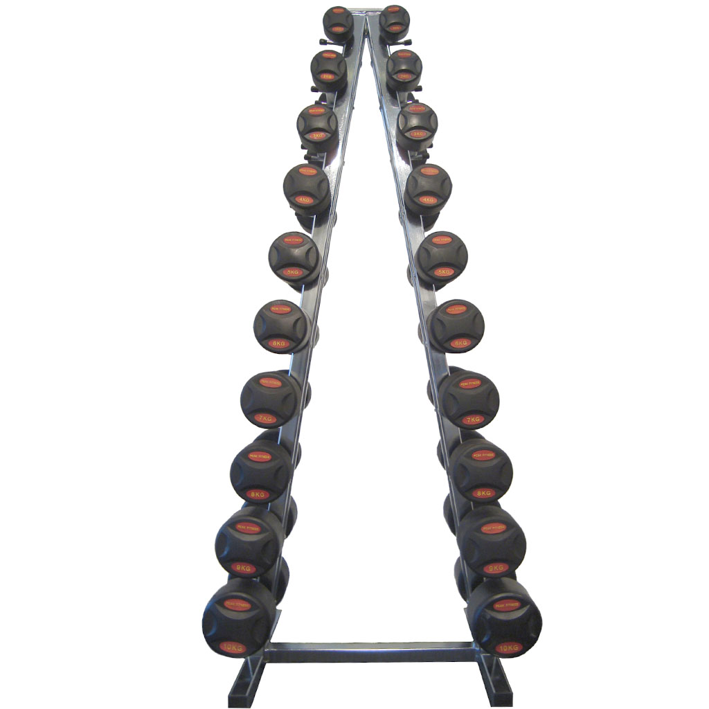 Peak Fitness   -  Inkl  Chrome Stativ  Gummi 10 Kg