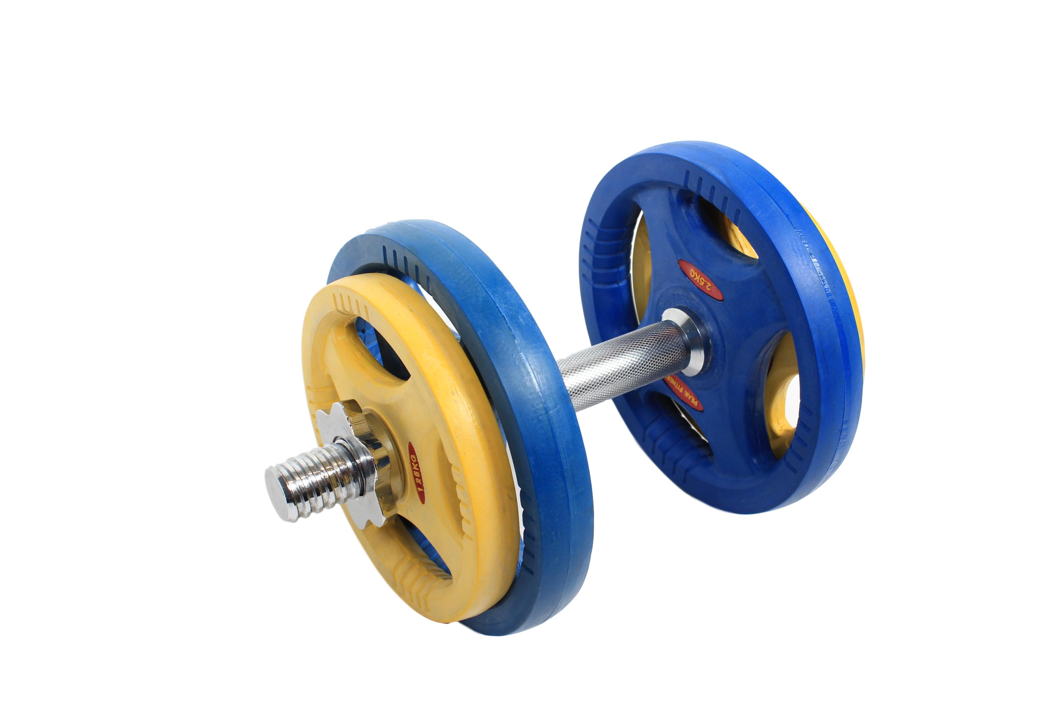 Peak Fitness Justerbar  Håndvægt 30 Mm Gummi 10 Kg