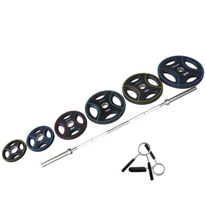 Peak Fitness 125 Kg  50 Mm Pu Vægtsæt  300 Kg  220 Cm  50 Mm Stang