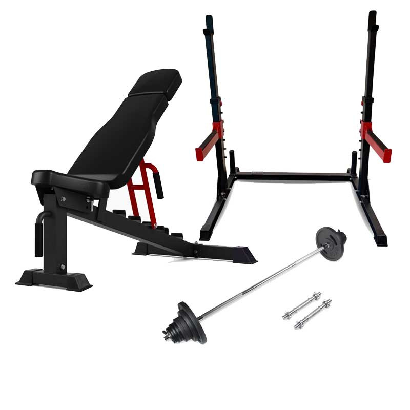 Peak Fitness  Træningssæt Inkl   Vægtsæt 30 Mm   Støbejern 110 Kg